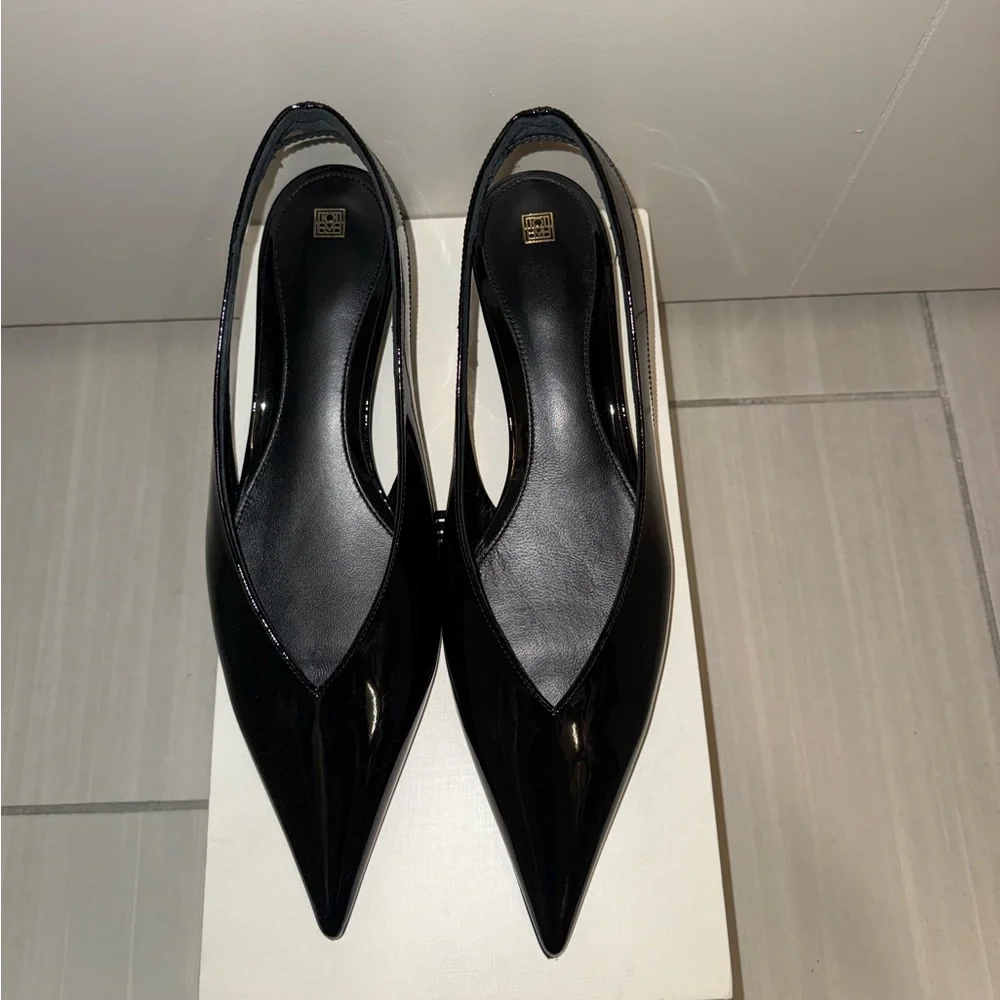Toteme Wedge Slingback, 40, Black